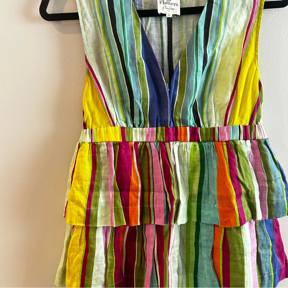 Anthropologie Hope for Flowers Tracy Reese Multi Color Tier ruffle linen dress - Picture 3 of 5